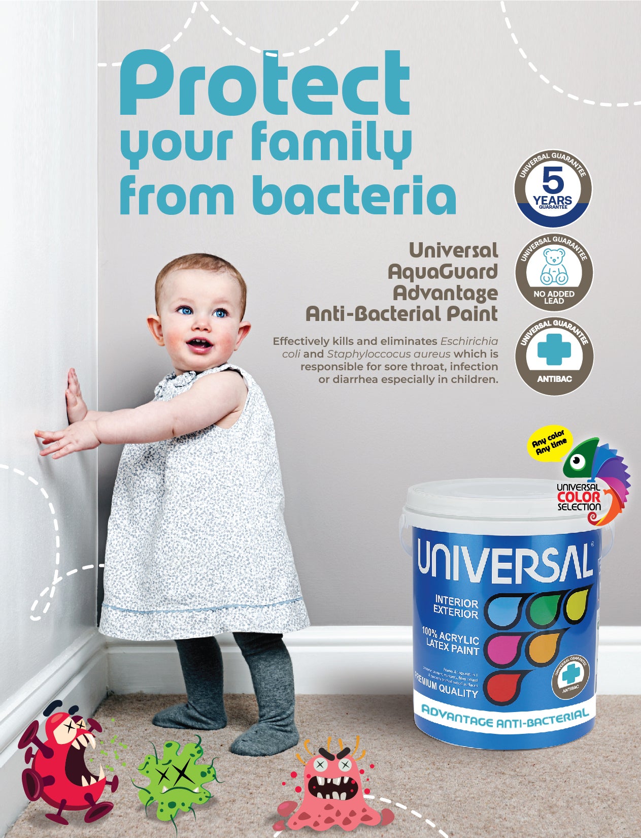 UNIVERSAL ADVANTAGE ANTI-BACTERIAL INTERIOR PAINT – Universal Paint PH